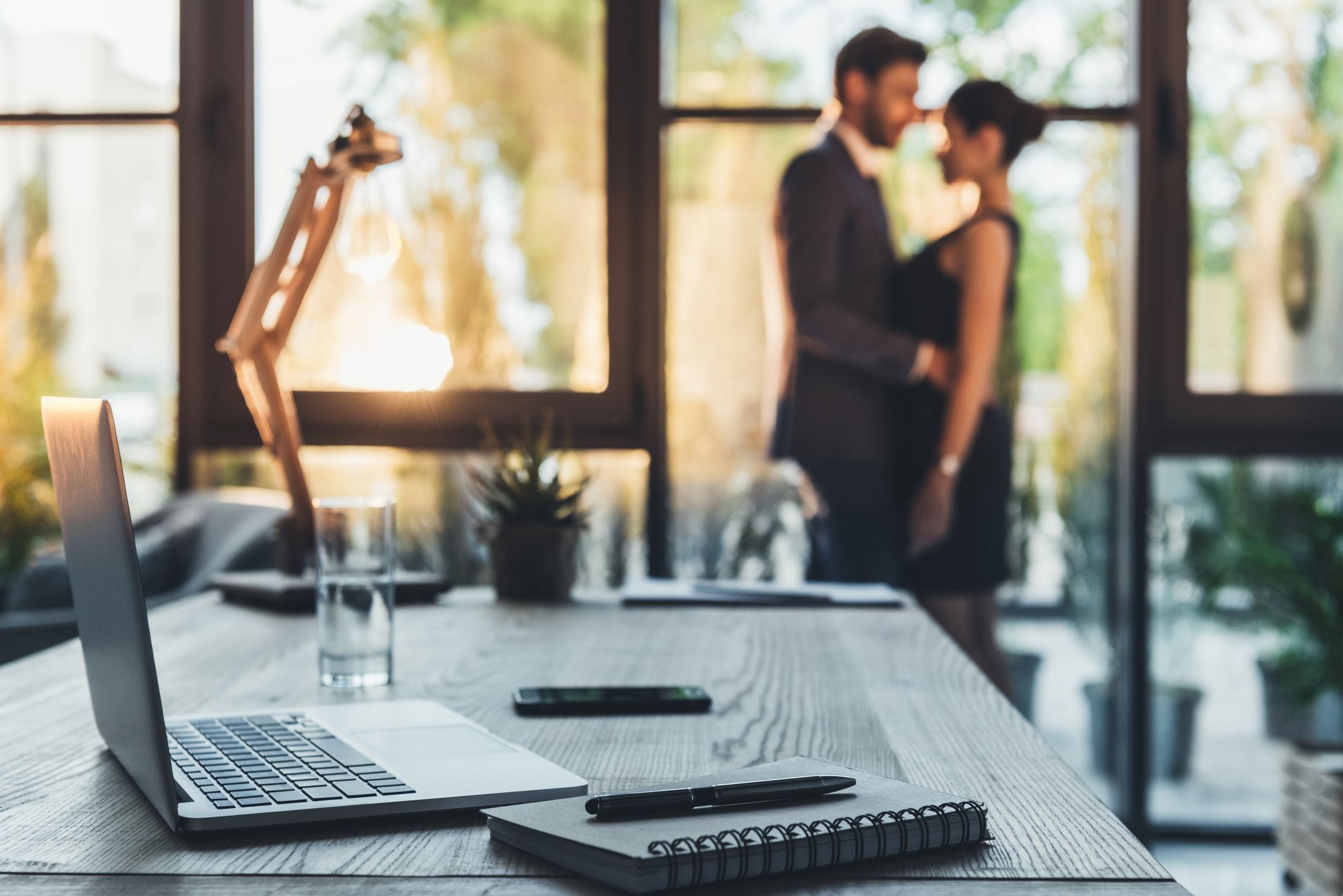 young couple in office